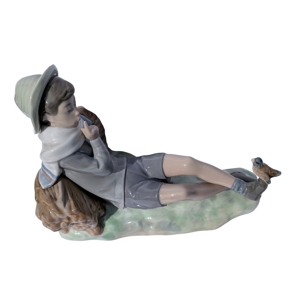 Lladro 4730 Shepherd Boy With Bird Porcelain Figurine Retired Spain